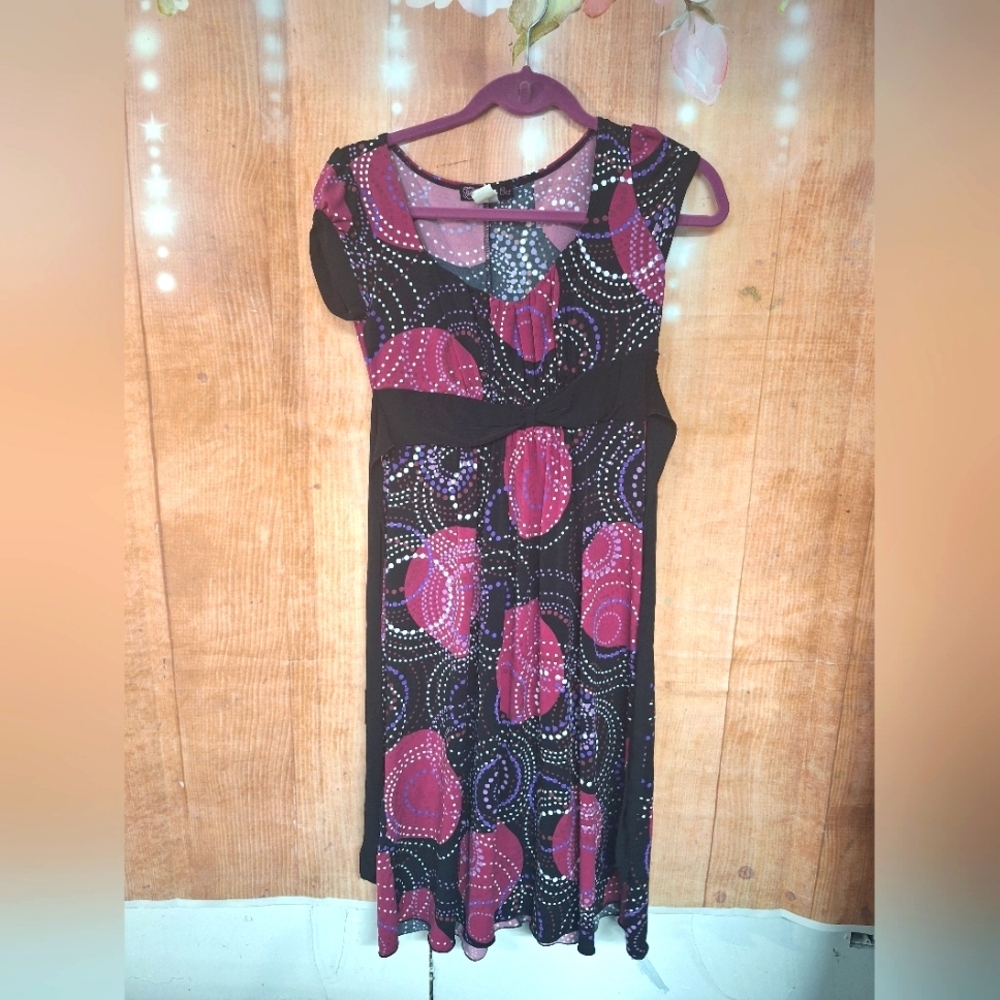 Volume One dress size small pink and black summer dress